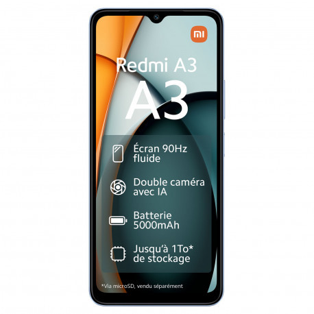 Xiaomi Redmi A3 (6.71" 128 Go, 4 Go RAM) Bleu XRA3-4/128_BLU-01
