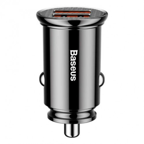 Baseus Car Charger Circular Plastic A+A Dual Quick Charge 3.0 30W Black (CCALL-YD01) DA547606-010