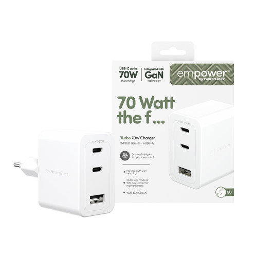 PanzerGlass empower 70W Charger 2x USB-C 1x USB-A White 198209-06