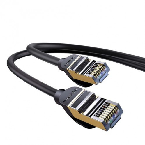Baseus Network Cable High Speed (CAT7) of RJ45 (round cable) 10 Gbps, 1m Black (WKJS010101) DA191374-017
