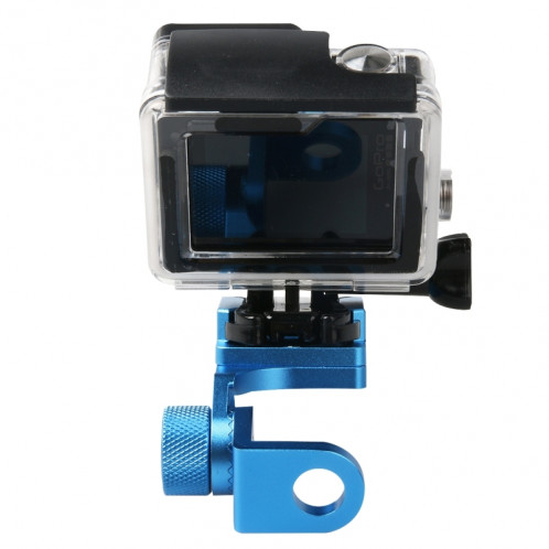 Miroir de rétroviseur de moto Support de support fixe en alliage d'aluminium CNC pour GoPro HERO4 / 3 + / 3, Xiaomi Xiaoyi, caméra SJCAM (bleu) SM006L2-07