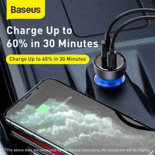 Baseus Car Charger Set Particular Digital Display PPS QC U+C (60W C+C cable 1m) 45W Black TZCCKX-0G DA1527663-016
