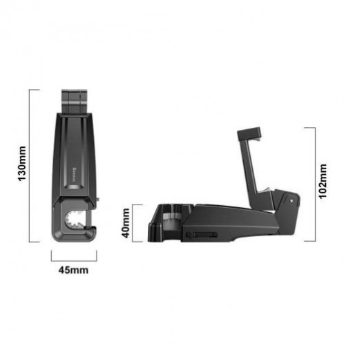 Baseus Car Mount Back Seat Headrest Phone Bracket Holder hook for 4.0-6.5 inch black (SUHZ-A01) DA400603-08