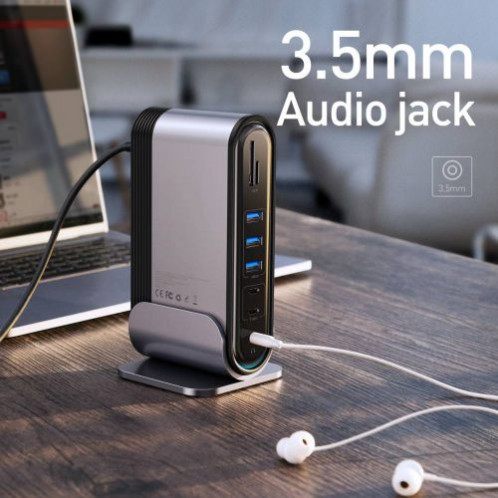 Baseus HUB Working Station Three-Screen Multifunction Type-C Adapter (CN+EU+UK) Dark Gray CAHUB-DG0G DA10478707-011