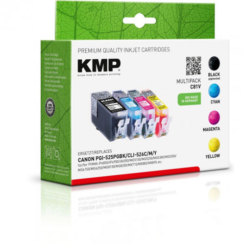 KMP C81V Promo Pack BK/C/M/Y Compatible avec PGI-525/CLI-526 615979-03