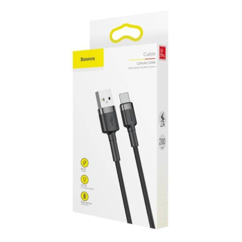 Baseus Type-C Cafule cable 2A, 3m, Gray/Black (CATKLF-UG1) DA338609-016