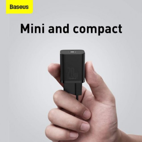 Baseus Travel Charger set Super Si 1C PD Fast charger 20W EU Black (CCSUP-B01) DA685758-012