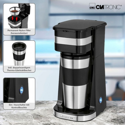 Clatronic KA 3733 Coffee to go T Machine à café 1 tasse 771276-06