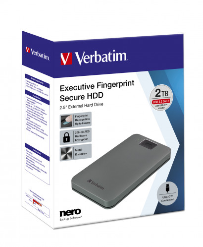 Verbatim Fingerprint Secure 2TB USB 3.2 Gen 1 USB-C 2,5 657960-013