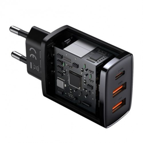 Baseus Travel Charger Compact Quick Charger U+U+C PD3.0, QC 3.0 30W EU Black (CCXJ-E01) DA897422-015