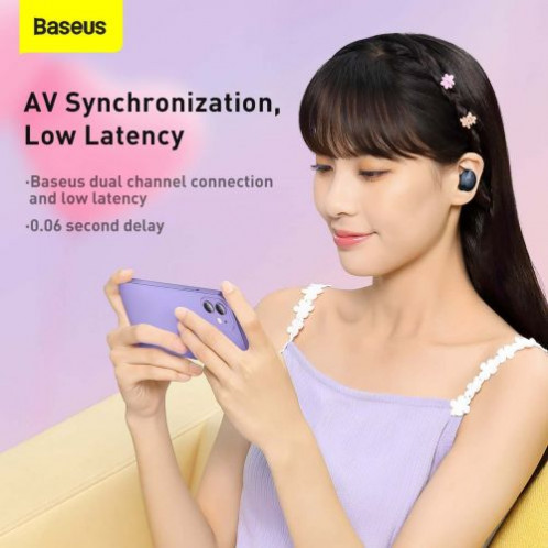 Baseus Earphone Bluetooth Bowie E2 BT 5.2, TWS AV Synchronization, Low Latency, IP55, Black (NGTW090001) DA2161249-023