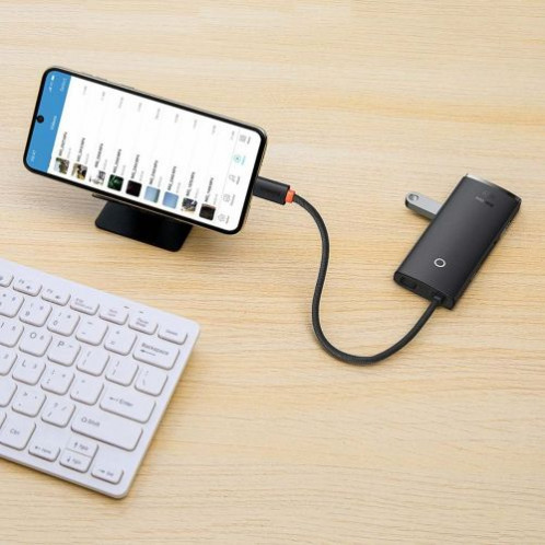 Baseus HUB Lite Series 5-in-1 Multifunctional (Type-C to 2x USB 3.0 / Type-C / HDMI 1.4 / SD/TF) Black (WKQX050001) DA1651902-018