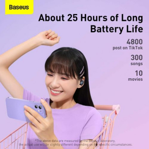 Baseus Earphone Bluetooth Bowie E2 BT 5.2, TWS AV Synchronization, Low Latency, IP55, Black (NGTW090001) DA2161249-023