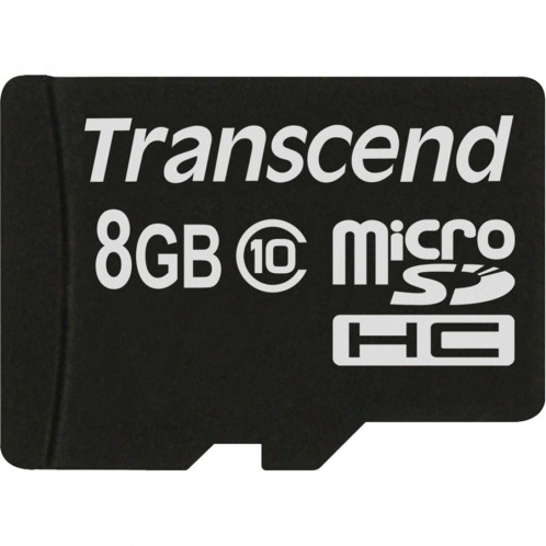 Transcend microSDHC 8GB Class 10 + adaptateur SD 508025-02