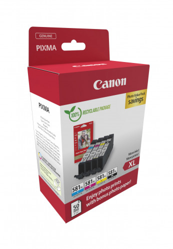 Canon CLI-581XL BK/C/M/Y Photo Value Pack 829684-03