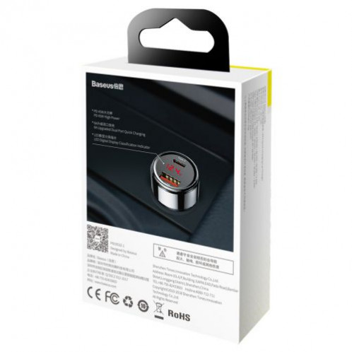Baseus Car Charger Magic Series PPS digital display (Type-C PD+Intelligent QC) 45W Black CCMLC20C-01 DA817819-08