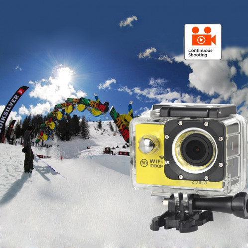 H16 1080P Caméra sport imperméable portable WiFi, écran 2,0 pouces, Generalplus 4248, 170 A + degrés Grand angle, carte support TF (or) SH243J8-00