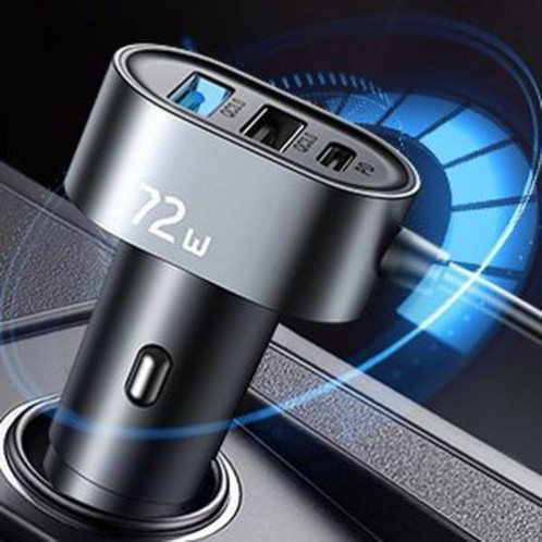 Joyroom Car Charger 5-in-1, C+C+U+U+U, QC 3.0, PD 3.0, FCP, AFC, 12V/24V, 72W, Black (JR-CL05) DO843138-016