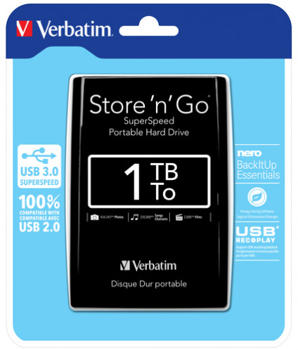 Verbatim Store n Go 2,5 1TB USB 3.0 noir 53023 591458-06