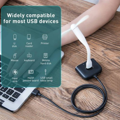 Baseus HUB Square round 4in1 USB Adapter USB3.0*1 + USB2.0*3 1m Black (CAHUB-AY01) DA54697-08