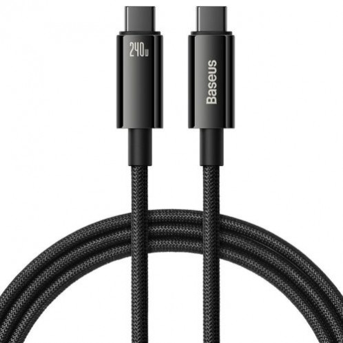 Baseus Type-C to Type-C Tungsten Gold Series Cable 480Mb/s, 240W, 2m, Black (CAWJ040101) DA459381-03