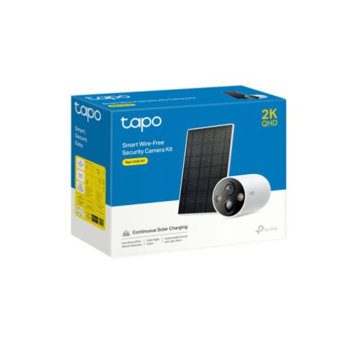 TP-Link Camera Tapo TC85 Wireless Outdoor Security, 2K QHD 4MP, AI, Night Vision, IP66 + TP-Link Tapo Solar Panel 2.5W, IP66, Black EU White EU DP8500387-01