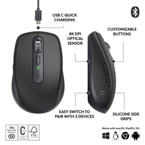 Logitech Mouse Wireless MX Anywhere 3S for Business Graphite EU (910-006929) DO5700125-03