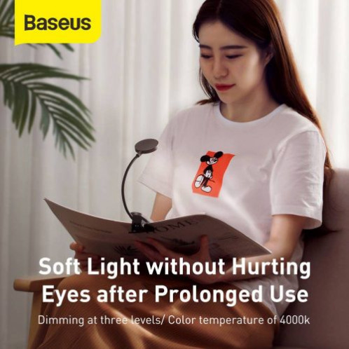 Baseus Home Comfort Reading Mini Clip Lamp + charing cable, 400 mAh, 4000K, 3W Dark Gray (DGRAD-0G) DA764898-013