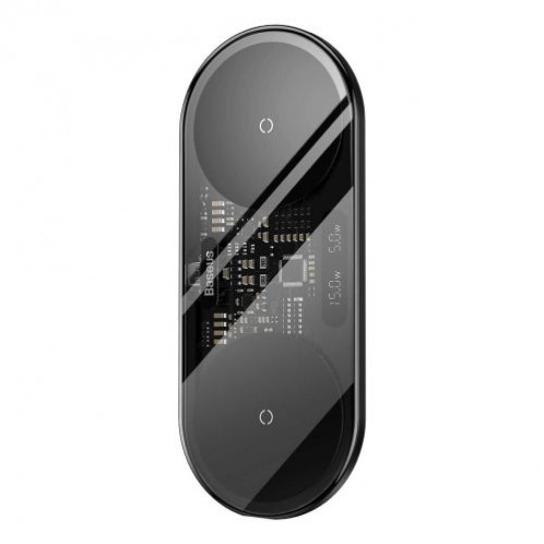 Baseus Wireless Charger Digital LED Display, Dual charging platform, with Type-C cable, 20W Black (WXSX010101) DA1599411-012