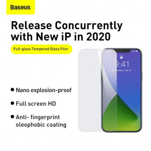 Baseus iPhone 12 Pro Max 0.3 mm Full-glass Tempered Glass (2pcs) White (SGAPIPH67N-LS02) DA147469-011