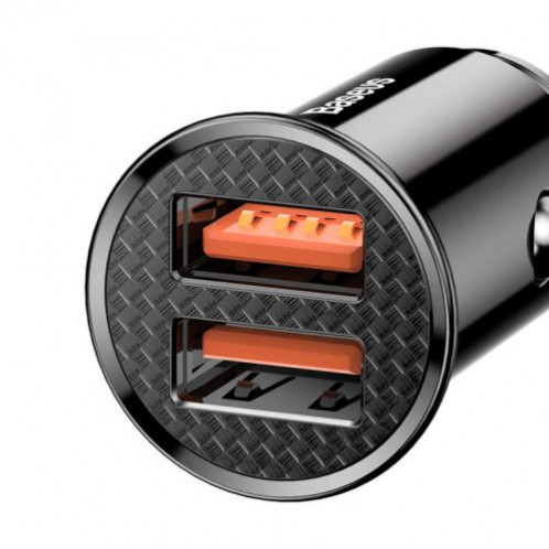 Baseus Car Charger Circular Plastic A+A Dual Quick Charge 3.0 30W Black (CCALL-YD01) DA547606-010