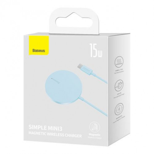 Baseus Wireless Charger Magnetic Simple Mini3, 15W, Blue (CCJJ040303) DA1639955-04
