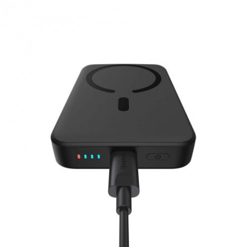 Baseus Power Bank Magnetic Mini Wireless Fast charging (With Xiaobai Type-C to Type-C 60W(20V/3A) 0.5m) MagSafe 15W / PD 20W, 10000 mAh, Black (PPCX070001) DA2283224-09