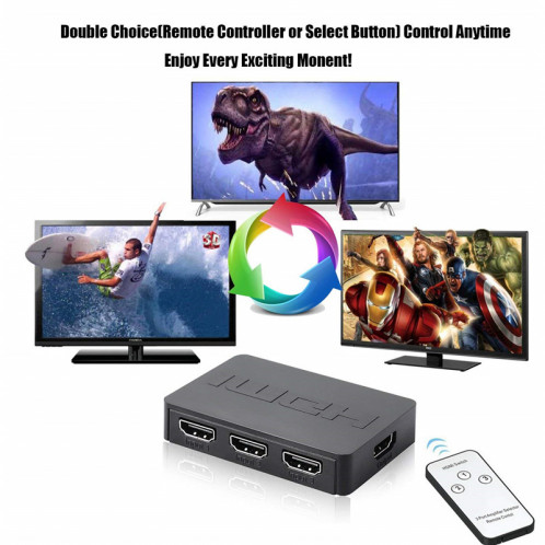 Switch HDMI 3 ports automatique 1080p HD avec télécommande C0KRFU4778-07