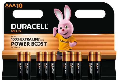 1x10 Duracell Plus Power Boost Micro MN2400 AAA LR03 1,5V 185035-02