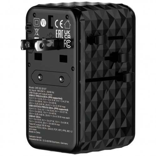 Verbatim Charge´n´Travel Diamond 85W câble retr. CNT-02 32127 113978-09