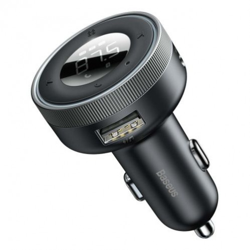 Baseus Car Charger Bluetooth FM Transmitter Enjoy Car with LED display Wireless U+U+3,5mm audio+TF MP3 Charger BT 5.0, 3.4A Black (CCLH-01) DA980938-019