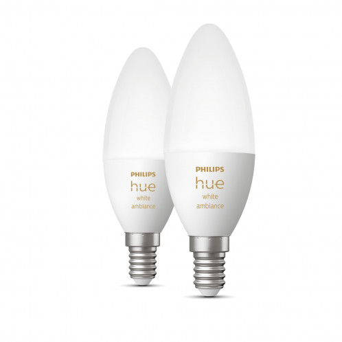 Philips Hue 2 lampes LED E14 5,2W 470lm White Ambiance 773173-03