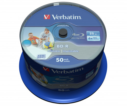 1x50 Verbatim BD-R Blu-Ray 25GB 6x Speed DL Wide imprimable CB 823928-03