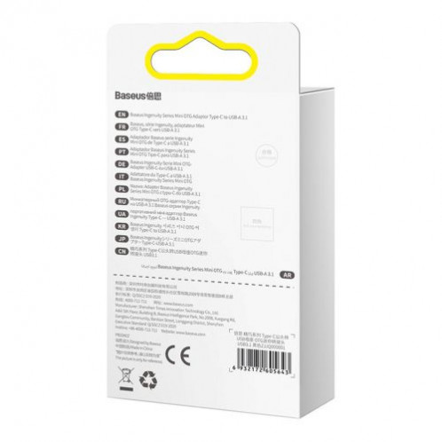 Baseus Converter Ingenuity Series Mini OTG Adaptor USB-A 3.1 Female to Type-C Male Black (ZJJQ000001) DA205949-015