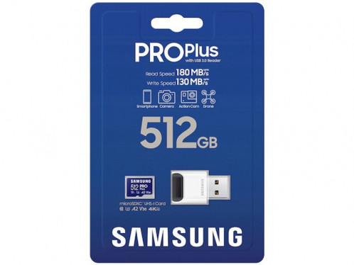Samsung carte microSDXC 512 Go PRO Plus avec clé USB CSTSAM0124-04