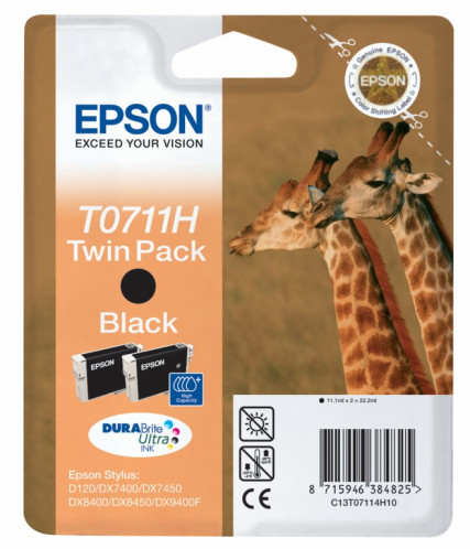 Epson noir Lot de 2 T 071 High Capacity T 0711H 198163-03
