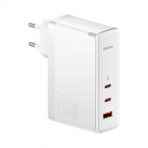 Baseus Travel Charger GaN5 Pro Fast wall charger, C+C+U, 140W White EU (CCGP100202) DA4830527-014