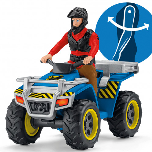 Schleich Dinosaures 41466 Fuite sur Squad face au vélocir. 533276-012