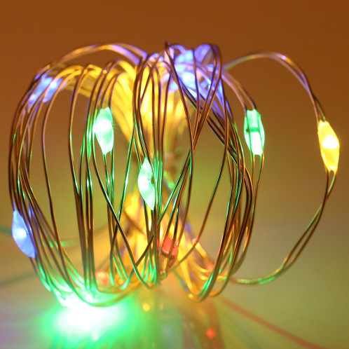 2m 20 LED Bouton résistant à l'eau Bouton Bouton Batterie Batterie Silver Wire String Light Lampe de fée Lumière décorative (Lumière colorée) S221CL5-06