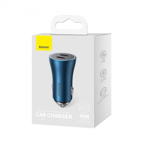Baseus Car Charger Golden Contactor Pro fast Charger C+C 40W Blue (CGJP000003) DA82291-015