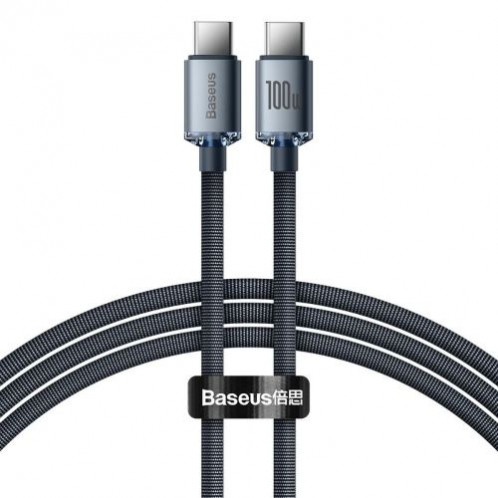 Baseus Type-C Type-C Crystal Shine series fast charging data cable 100W 1.2m Black (CAJY000601) DA329618-017