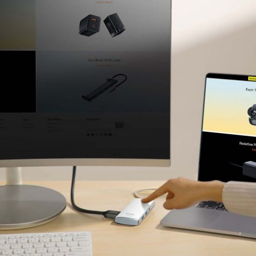 Baseus HUB Lite Series 5-in-1 Multifunctional (Type-C to 2x USB 3.0 / Type-C / HDMI 1.4 / SD/TF) White (WKQX050102) DA1754249-017