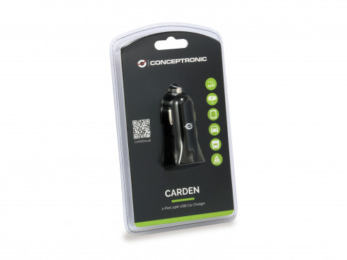 Conceptronic CARDEN04B Chargeur voiture USB 24W 2-port 883528-06