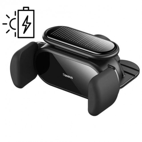 Baseus Car Mount Steel Cannon Pro Solar Electric phone holder fits from 5.4 to 6.7 inch, Black (SUGP010001) DA1152704-012